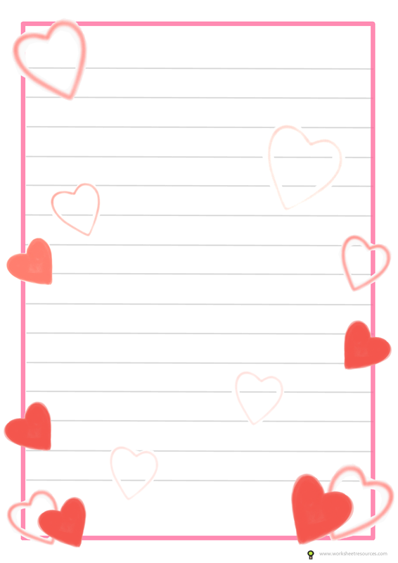 Valentines Day Activity Free Printable For Kids Writing Template Card 